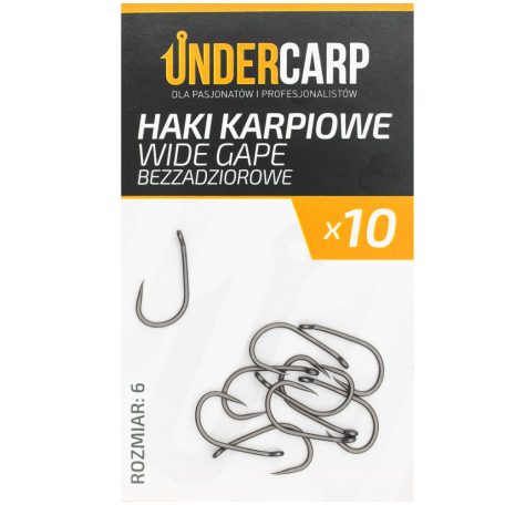 UNDERCARP Wide Gape szakáll nélküli TEFLON horog